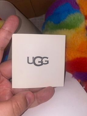 UGG Box with Rainbow Plush Accent - White